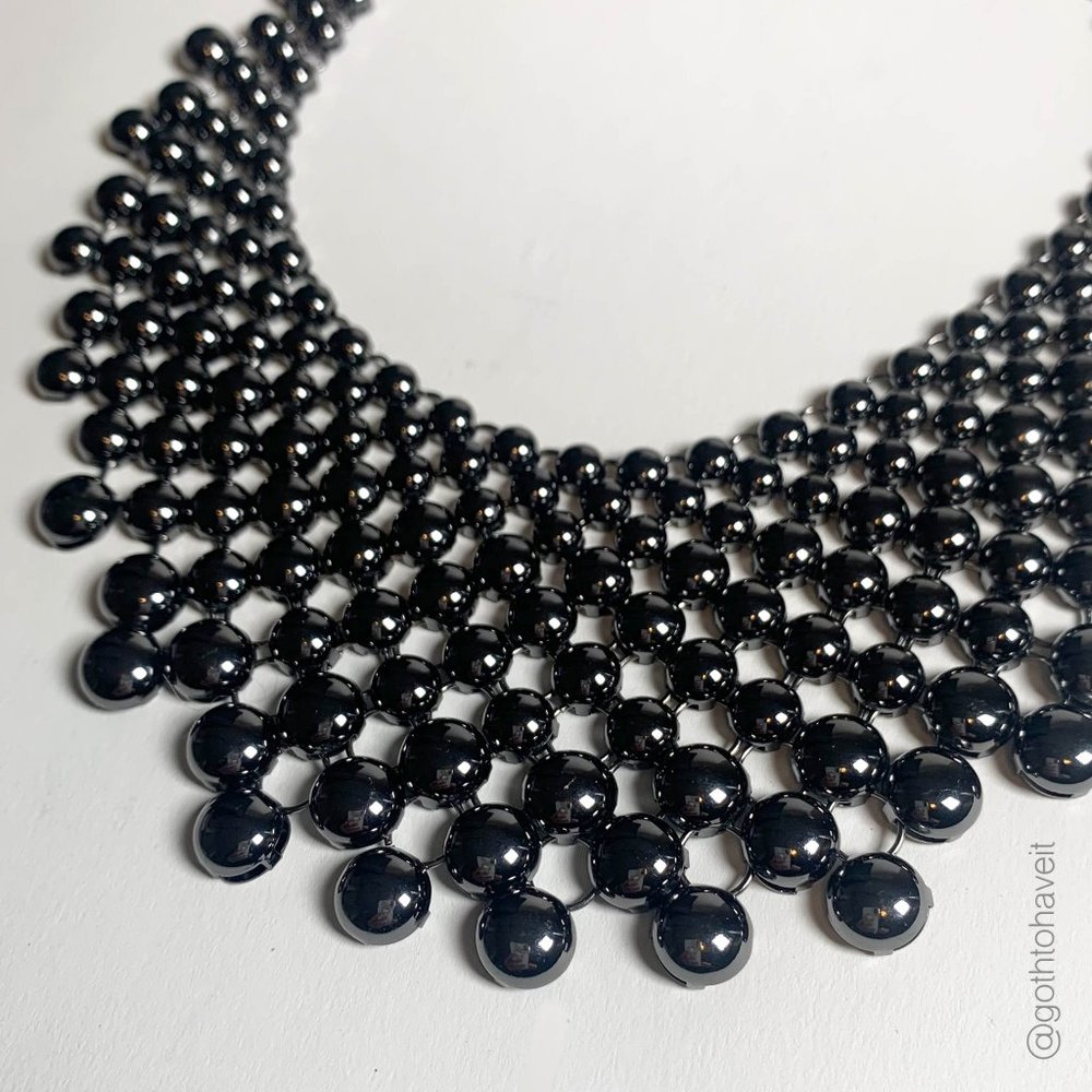 Expression Black Statement Necklace - Picture 3 of 5